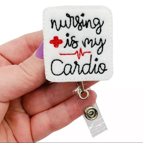 None Accessories - NEW Nursing is my cardio badge reel swivel clip